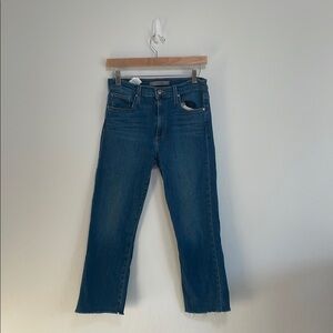 Joe’s Jeans High Rise Crop Bootcut Jeans Size 28 With Raw Hem